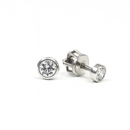 Stříbrné šroubkové náušnice s bílým zirkonem