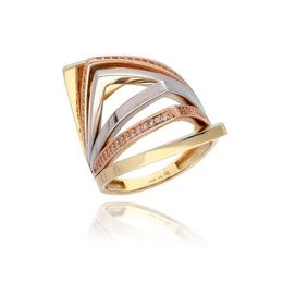 MOISS prsten ze žlutého zlata TRICOLOR
