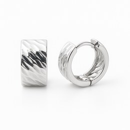 Zlaté náušnice kruhy z bílého zlata