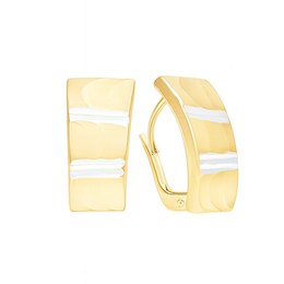 Zlaté 585/1000 náušnice klapkové s bílým zlatem TU-3009