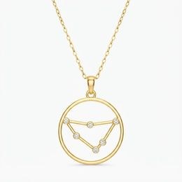MINET Stříbrný rosegold náhrdelník Stars zvěrokruh KOZOROH Czech Crystal