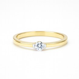 Zlatý 585/1000 prsten se zirkonem TU-5001