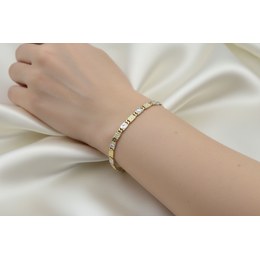 Zlatý 585/1000 náramek z bílého zlata žiletkový 1238