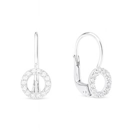 Zlaté 585/1000 náušnice z bílého zlata se zirkony TU-3079