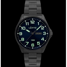 Ocelové pánské hodinky LAVVU LWM0144 BERGEN Blue/Top Grain Leather