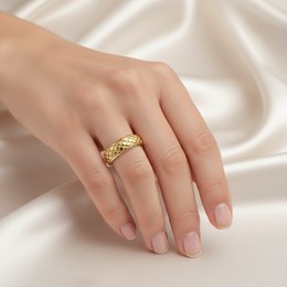 Zlatý prsten z bílého zlata se zirkonem