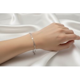 Zlatý 585/1000 náramek vícebarevný žiletkový 1096