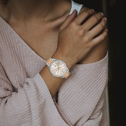 MINET Růžový prošitý řemínek SLIM z luxusní kůže Top Grain - 18 MSTUP18