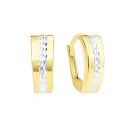 Zlaté 585/1000 náušnice klapkové s bílým zlatem TU-3007