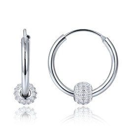 MINET Elegantní stříbrné náušnice se zirkony