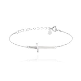 MINET Stříbrný náramek KŘÍŽ ležatý