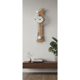 JVD NS22012.23 - Kyvadlové moderní hodiny z kvalitních materiálů jako je dřevo kov a sklo