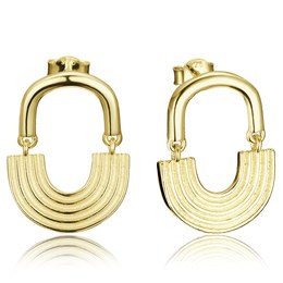 MINET Moderní pozlacené stříbrné náušnice