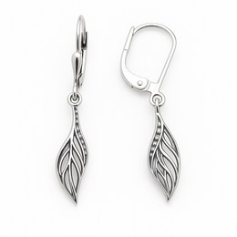 Zlaté visací náušnice z bílého zlata s kameny