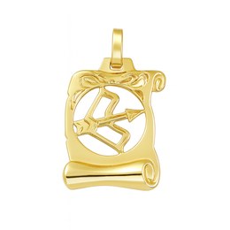 Stříbrný zlacený přívěs zvěrokruh Střelec pergamen