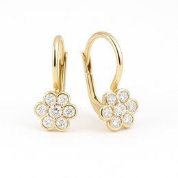 Zlaté náušnice se zirkony klapkové