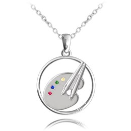 MINET Stříbrný náhrdelník MALÍŘSKÁ PALETA