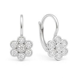 Zlaté náušnice z bílého zlata se zirkony klapkové