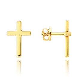 MINET Elegantní zlaté náušnice křížky Au 585/1000 1,05g