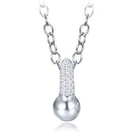 MINET Elegantní stříbrný náhrdelník se zirkonem