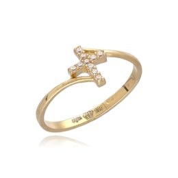 MOISS prsten ze žlutého zlata KŘÍŽEK