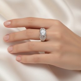 Zlatý 585/1000 prsten z bílého zlata s brilianty 386.1835 0,09ct