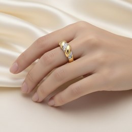 MOISS prsten ze žlutého zlata MANDALA BICOLOR