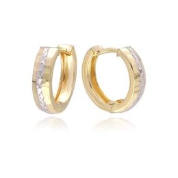 MOISS náušnice ze žlutého zlata BICOLOR