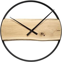KUBRi 0175 - 44 cm hodiny z dubového masívu včetně dřevěných ručiček