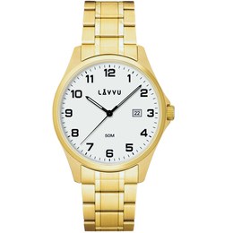 LAVVU Ocelové pánské hodinky GLIMT Gold LWM0323