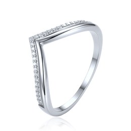 MINET Elegantní stříbrný 925/1000 prsten s bílým zirkonem JMAS0362SR