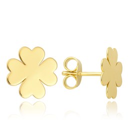 MINET Zlaté náušnice čtyřlístky Au 585/1000 0,70g