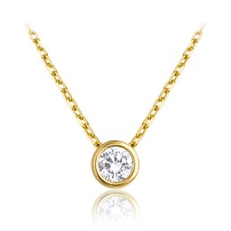 MINET Decentní zlatý náhrdelník s bílým zirkonem Au 585/1000 1,85g