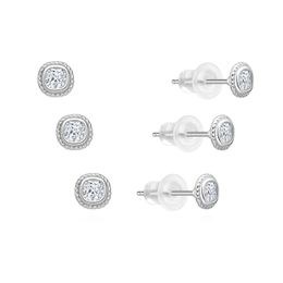 MOISS stříbrné náušnice - sada 3 kusů