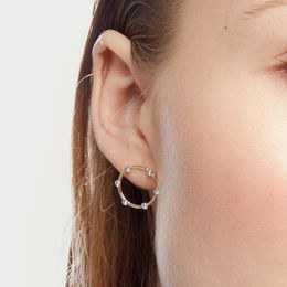 MINET Minimalistické stříbrné náušnice silné kroužky