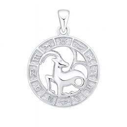 Stříbrný přívěs zvěrokruh Kozoroh velký zdobný kroužek