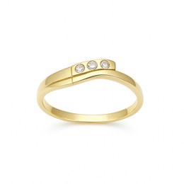 Zlatý 585/1000 prsten se zirkony 5013