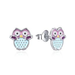 MOISS dětské stříbrné náušnice SMALT SOVA