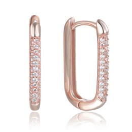 MINET Rosegold stříbrné náušnice se zirkony v italském stylu