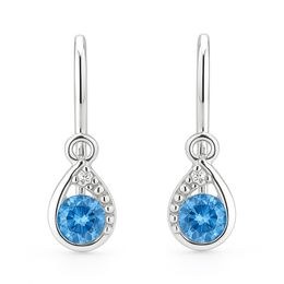 Zlaté naušnice z bílého zlata kapky brizura