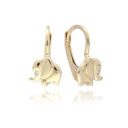 MOISS náušnice ze žlutého zlata SLON