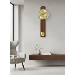 JVD NS22012.23 - Kyvadlové moderní hodiny z kvalitních materiálů jako je dřevo kov a sklo