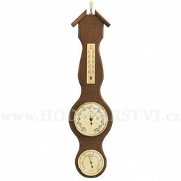 Barometr s teploměrem a vlhkoměrem na dřevěné podložce B203054
