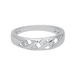 Zlatý 585/1000 prsten z bílého zlata se zirkonem 5015B