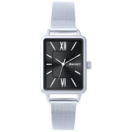 MINET Stříbrno-černé dámské hodinky SIENA MWL5408