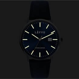 Ocelové pánské hodinky LAVVU LWM0144 BERGEN Blue/Top Grain Leather
