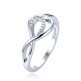 MINET Elegantní stříbrný 925/1000 prsten s bílým zirkonem JMAS0351SR