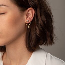 Stříbrné náušnice zlacené JVD SVLE0717XH2GOSR