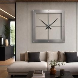 KUBRi 0800 - Luxusní industriální hodiny z nerez oceli vyrobené v Česku