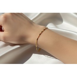 Zlatý 585/1000 náramek vícebarevný žiletkový 1096